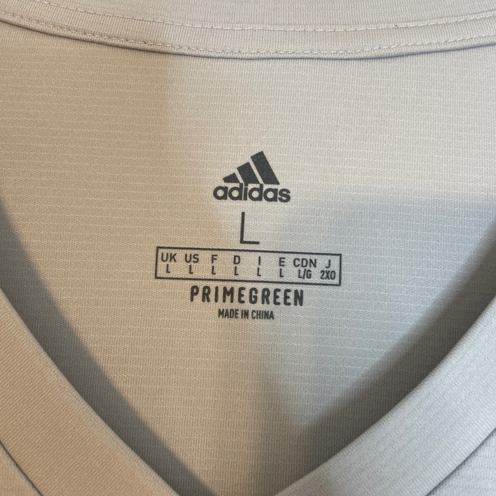 Adidas Aeroready Primegreen Long Sleeve V Neck Athletic Shirt Men's Size L Gray - Picture 3 of 7